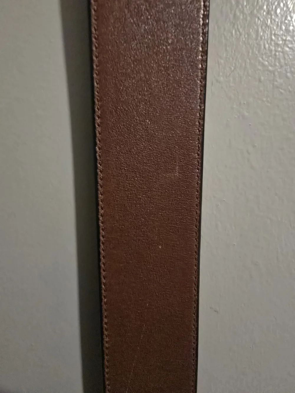 Coach Men’s Black and Brown Leather Belt with Signature 'C' Buckle